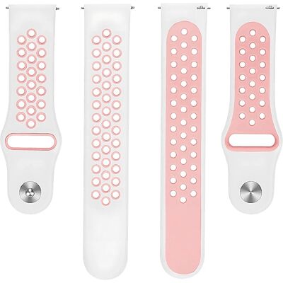 Beline Weiß/Pink Silikon Sport-Uhrenarmband - Armband Beline Weiß/Pink Silikon Sport-Uhrenarmband - Armband