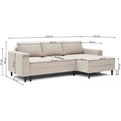 Selsey Creme Velours Ecksofa - Sofa Selsey Creme Velours Ecksofa - Sofa