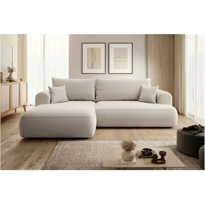 Selsey Ovo Velour hellbeige L-Form Schlafsofa Selsey Ovo Velour hellbeige L-Form Schlafsofa