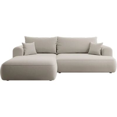 Selsey Ecksofa mit Veloursbezug in Cremeweiß - 165x78x260cm Selsey Ecksofa mit Veloursbezug in Cremeweiß - 165x78x260cm