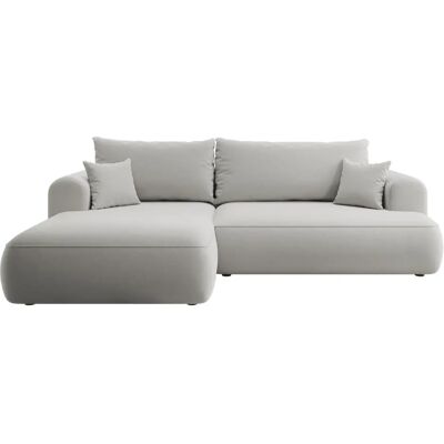 Selsey L-vormige Bank met Slaapfunctie - Velours Grijs Selsey L-vormige Bank met Slaapfunctie - Velours Grijs