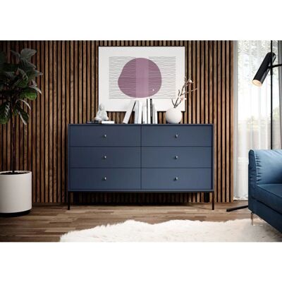 MONNE Doppelkommode - 154 cm, 6 Schubladen, Marineblau MONNE Doppelkommode - 154 cm, 6 Schubladen, Marineblau