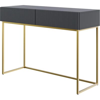 Selsey Veldio - Schwarzer Schminktisch mit 2 Schubladen - 110cm Selsey Veldio - Schwarzer Schminktisch mit 2 Schubladen - 110cm
