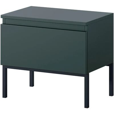 mesita de noche Selsey - Verde oscuro - Patas de acero - Dormitorio, Sala mesita de noche Selsey - Verde oscuro - Patas de acero - Dormitorio, Sala