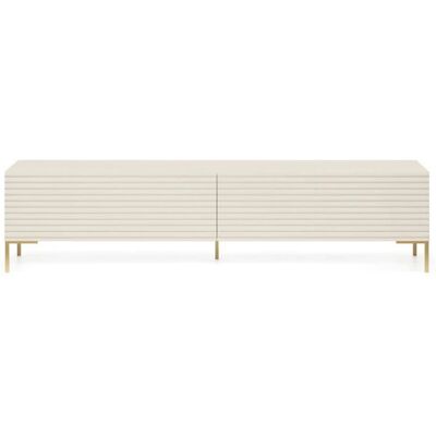 Selsey Lammelo TV-Möbel - 140cm - Goldene Beine - Taupe Selsey Lammelo TV-Möbel - 140cm - Goldene Beine - Taupe