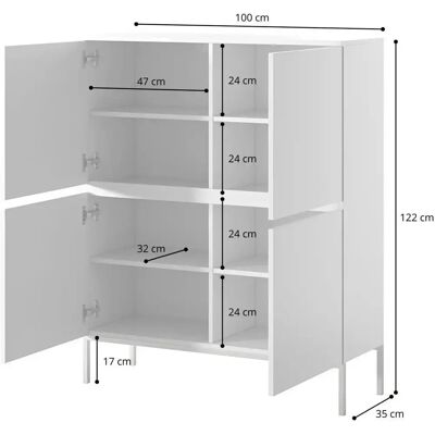 Bemmi Schwarze 100cm Kommode - Moderner Minimalistischer Stauraum Bemmi Schwarze 100cm Kommode - Moderner Minimalistischer Stauraum