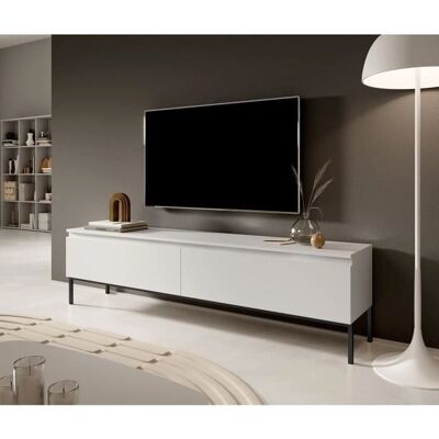 Selsey Bemmi Mobile TV - Bianco, 150cm, Piedi in acciaio nero Selsey Bemmi Mobile TV - Bianco, 150cm, Piedi in acciaio nero