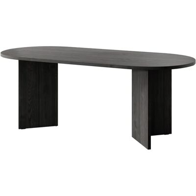 Selsey Oval Esstisch - Schwarze Holzoptik - 204x90cm Selsey Oval Esstisch - Schwarze Holzoptik - 204x90cm