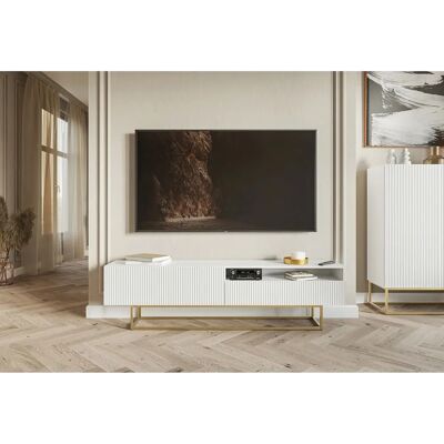 Selsey Veldio TV-Möbel - Modern Weiß mit Gold Selsey Veldio TV-Möbel - Modern Weiß mit Gold