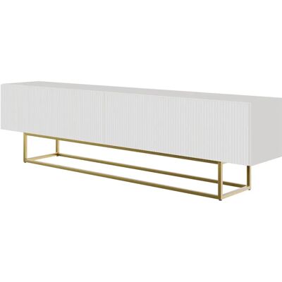 Selsey VELDIO - Meuble TV blanc moderne avec pieds dorés - 175cm - Publicité Selsey VELDIO - Meuble TV blanc moderne avec pieds dorés - 175cm - Publicité
