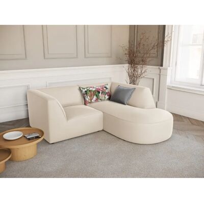 Canapé d'Angle Velours Beige Christian Lacroix - 3 Places - Publicité Canapé d'Angle Velours Beige Christian Lacroix - 3 Places - Publicité