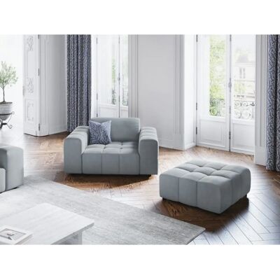 Christian Lacroix Azurblauer Samtarmlehnstuhl - Sessel Christian Lacroix Azurblauer Samtarmlehnstuhl - Sessel