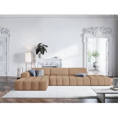 Christian Lacroix Dunkelbeige 5-Sitzer Ecksofa links aus Samt - Sofa Christian Lacroix Dunkelbeige 5-Sitzer Ecksofa links aus Samt - Sofa