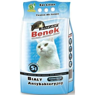 Benek Kattsand - 5L Vit Klumpbildande, Luktkontroll, Antibakteriell Benek Kattsand - 5L Vit Klumpbildande, Luktkontroll, Antibakteriell