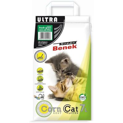 Super Benek Corn Cat Ultra Fresh Grass - 14kg/2x7l Super Benek Corn Cat Ultra Fresh Grass - 14kg/2x7l