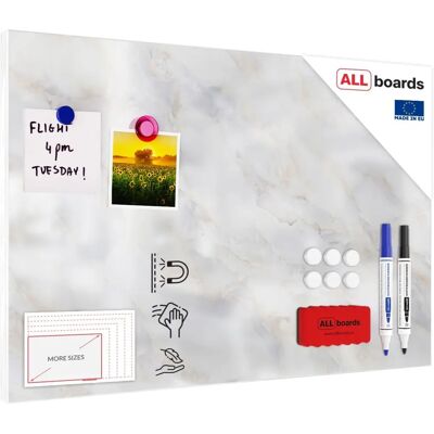 ALLboards Tableau Magnétique Marbre 60x40cm - Tableau Magnétique - Publicité ALLboards Tableau Magnétique Marbre 60x40cm - Tableau Magnétique - Publicité