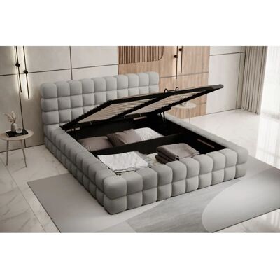 PETITSMEUBLES Grau Pino Kiefer Stoff 180x200 Bett - Bett PETITSMEUBLES Grau Pino Kiefer Stoff 180x200 Bett - Bett