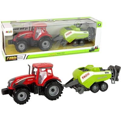 Lean Toys Roter Landwirtschafstraktor mit grüner Sämaschine - Landwirtschaftsspielzeug Lean Toys Roter Landwirtschafstraktor mit grüner Sämaschine - Landwirtschaftsspielzeug