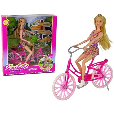 LeanToys Pink Bicycle Doll - Puppe, Fahrrad, Spiel LeanToys Pink Bicycle Doll - Puppe, Fahrrad, Spiel
