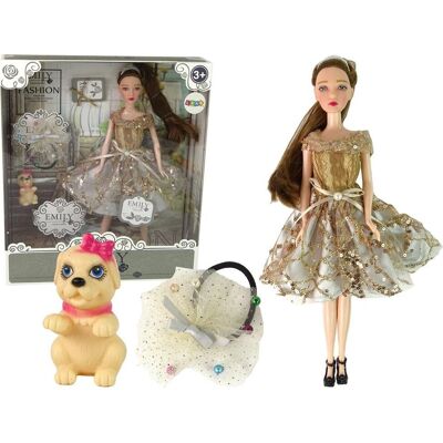 Lean Toys Emily Dunkelbraune Puppe - Langes Haar, Zubehör Lean Toys Emily Dunkelbraune Puppe - Langes Haar, Zubehör