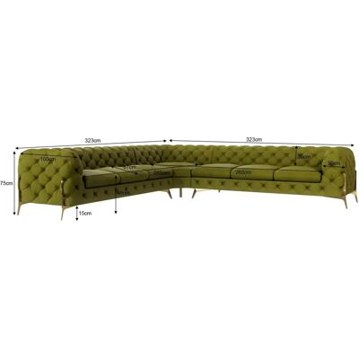 S-Style Möbel - Emily Chesterfield - Olivgrün - Samt - Sofa S-Style Möbel - Emily Chesterfield - Olivgrün - Samt - Sofa