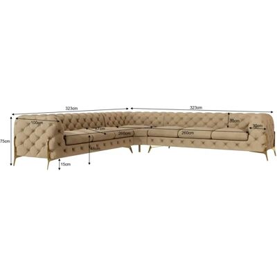 S-Style Möbel - Emily Chesterfield - Beige - Sofa S-Style Möbel - Emily Chesterfield - Beige - Sofa