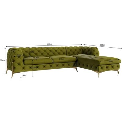 S-Style Möbel - Emily Chesterfield - Olive - Sofa S-Style Möbel - Emily Chesterfield - Olive - Sofa