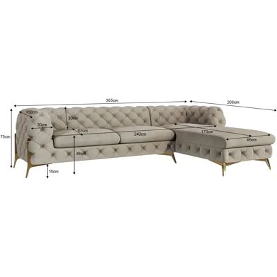 S-Style Möbel - Emily Chesterfield - Taupe - Sofa S-Style Möbel - Emily Chesterfield - Taupe - Sofa
