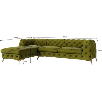 S-Style Möbel - Emily Chesterfield - Olive - Sofa S-Style Möbel - Emily Chesterfield - Olive - Sofa