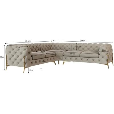 S-Style Möbel - Emily Chesterfield - Taupe - Ecksofa S-Style Möbel - Emily Chesterfield - Taupe - Ecksofa
