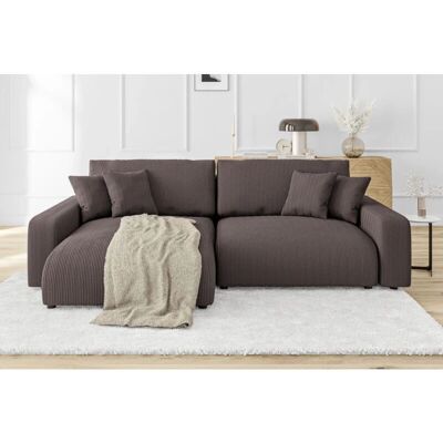 S-Style Möbel - Ecksofa Cord - Dunkelbraun - Sofa S-Style Möbel - Ecksofa Cord - Dunkelbraun - Sofa