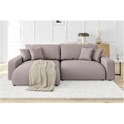 S-Style Möbel Cord Ecksofa - Puderrosa - Schlafsofa - Sofa S-Style Möbel Cord Ecksofa - Puderrosa - Schlafsofa - Sofa