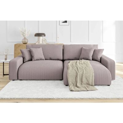 S-Style Möbel - Cord Ecksofa - Puderrosa - Schlafsofa S-Style Möbel - Cord Ecksofa - Puderrosa - Schlafsofa