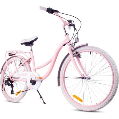 Flower Bike Vélos pour enfants rose - 24 pouces, 8-12 ans, 7 vitesses, porte-bagages, V-brakes - Publicité Flower Bike Vélos pour enfants rose - 24 pouces, 8-12 ans, 7 vitesses, porte-bagages, V-brakes - Publicité