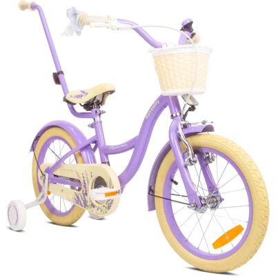 Flower Bike Vélo Enfant Lavande avec Roues d’Entraînement, Barre de Poussée, Selle et Guidon Réglables - Vélo Enfant - Publicité Flower Bike Vélo Enfant Lavande avec Roues d’Entraînement, Barre de Poussée, Selle et Guidon Réglables - Vélo Enfant - Publicité