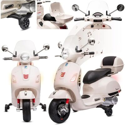 Sun Baby Biały Vespa Elektryczny Skuter - Zabawka dla Dzieci Sun Baby Biały Vespa Elektryczny Skuter - Zabawka dla Dzieci