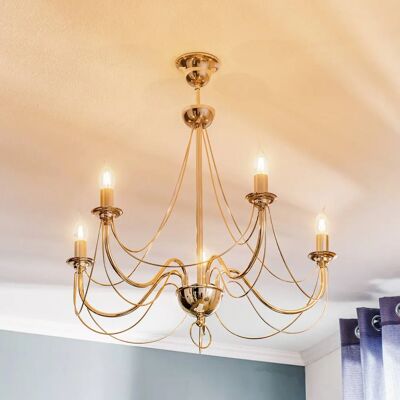 Żyrandol retro Domiluce 5 żarówek 75cm złoty Żyrandol retro Domiluce 5 żarówek 75cm złoty