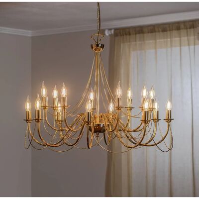 Euluna Retro Kronleuchter - 16 Lichter, Gold - Wohnzimmer/Esszimmer Euluna Retro Kronleuchter - 16 Lichter, Gold - Wohnzimmer/Esszimmer