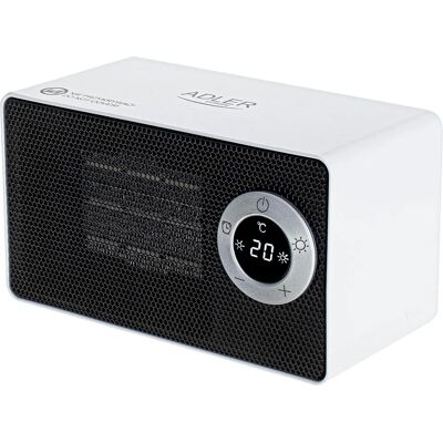 Adler keramische ventilatorkachel - LCD, 700/1000W, Wit Adler keramische ventilatorkachel - LCD, 700/1000W, Wit