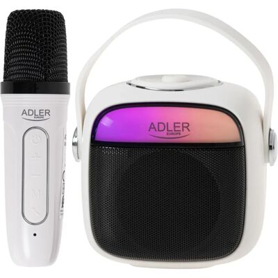 Adler AD 1199W Tragbarer Karaoke-Lautsprecher mit Mikrofon - Bluetooth, SD, USB, AUX Adler AD 1199W Tragbarer Karaoke-Lautsprecher mit Mikrofon - Bluetooth, SD, USB, AUX