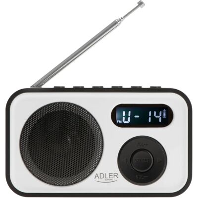 Adler - Radio Digitale AD 1906 - PLL, Sveglia - Bianco e Nero Adler - Radio Digitale AD 1906 - PLL, Sveglia - Bianco e Nero
