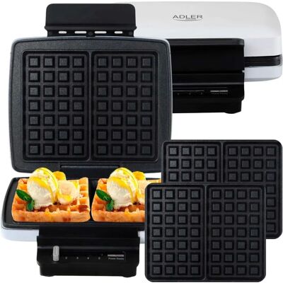 Adler AD 3085 Waffeleisen Bianco - 1200 W, 2 Waffles Adler AD 3085 Waffeleisen Bianco - 1200 W, 2 Waffles