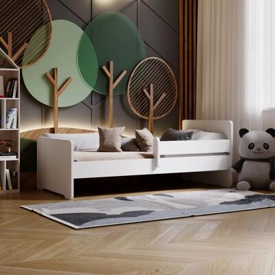 Lit Enfant Blanc KOBI avec Matelas - Sûr et Durable - Publicité Lit Enfant Blanc KOBI avec Matelas - Sûr et Durable - Publicité