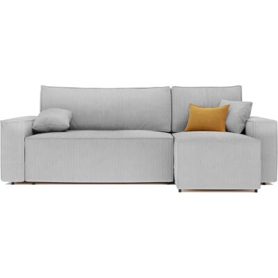 Canapé Convertible Gris Moderne avec Rangement - Idohome - Publicité Canapé Convertible Gris Moderne avec Rangement - Idohome - Publicité