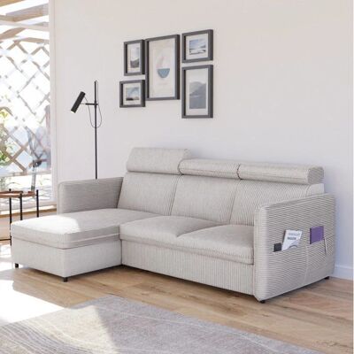 Idohome - Beni - Beige - 140x84x220 cm - Sofa bed - Publicité Idohome - Beni - Beige - 140x84x220 cm - Sofa bed - Publicité