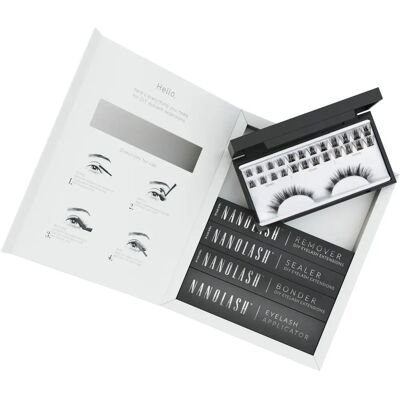 Nanolash DIY Wimperverlengingsset - Valse wimpers, 36 stuks, met lijm, topcoat, remover, applicator - Wimperset Nanolash DIY Wimperverlengingsset - Valse wimpers, 36 stuks, met lijm, topcoat, remover, applicator - Wimperset