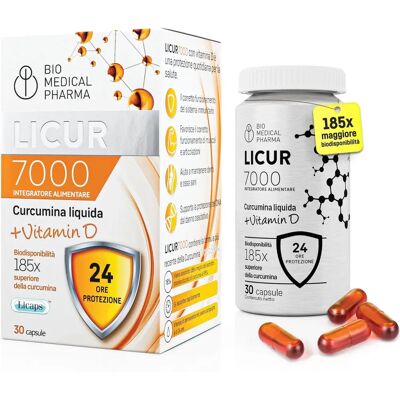 Bio Medical Pharma Licur 7000+ Vitamine D Complément - 30 Capsules - Publicité Bio Medical Pharma Licur 7000+ Vitamine D Complément - 30 Capsules - Publicité