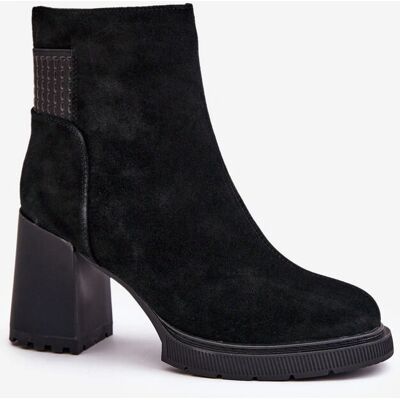 S. BARSKI botine de piele nubuc - Negre Izolate - Botine S. BARSKI botine de piele nubuc - Negre Izolate - Botine