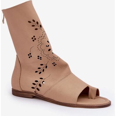 Boto Lewski Shoes Zazoo 3437 Bej Maro - Sandale Boto Lewski Shoes Zazoo 3437 Bej Maro - Sandale