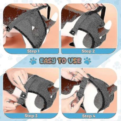 Scutece pentru câini - pantaloni de protecție reutilizabili din plasă pentru căldură - Negru XL Scutece pentru câini - pantaloni de protecție reutilizabili din plasă pentru căldură - Negru XL